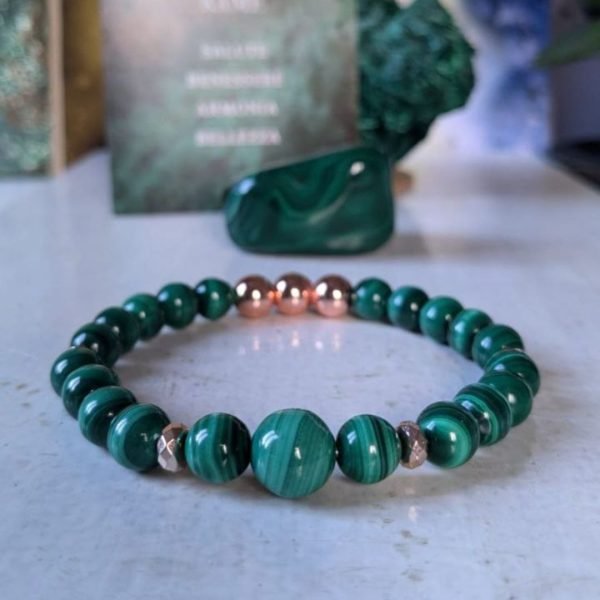 MALACHITE & RAME – bracciale in pietre